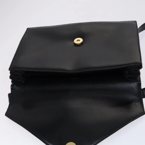 LOEWE Anagram Shoulder Bag Leather Black Auth - Picture 9 of 16